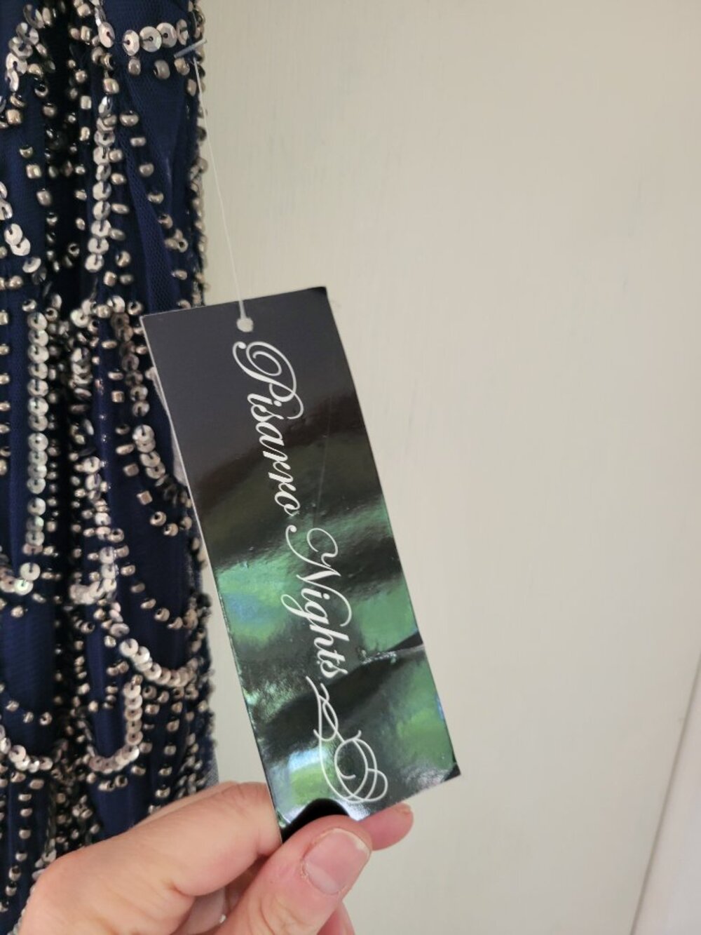 NWT Stunning Navy Silver Beaded Sequin Art Deco Evening Cocktail Dress 20W - Picture 5 of 11